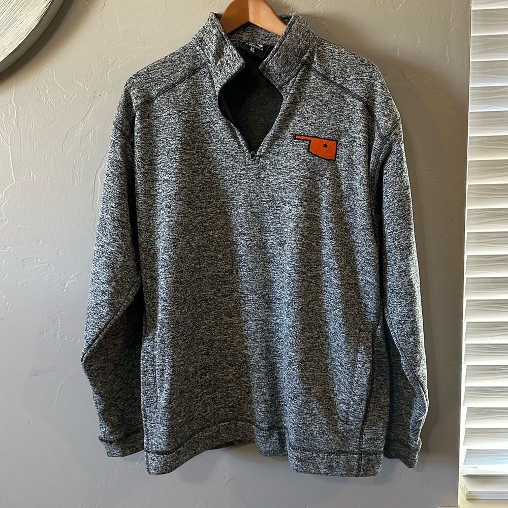 EUC OKState men’s Quarter zip Pullover with Pockets